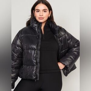 Old Navy Water-Resistant Frost Free Short Puffer Jacket Women’s 3X Black Jack
